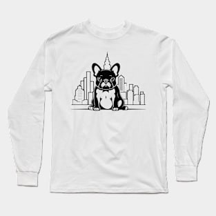 French Bulldog Dog Pet Animal World Furry Friend Vector Graphic Long Sleeve T-Shirt